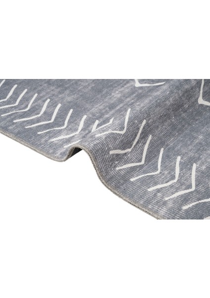 Roosendaal Geometrik Gri Polyester Dikdörtgen Modern Desenli Pamuk Makinada Yıkanabilir Hav Toz Vermez Leke Tutmayan Kaymaz Taban Dijital Makine Baskı Salon Yolluk Mutfak Halı fırsatları