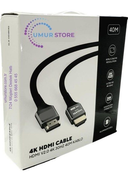 4K 40MT HDMI Kablo V2.0 30HZ SLX-HD4K40