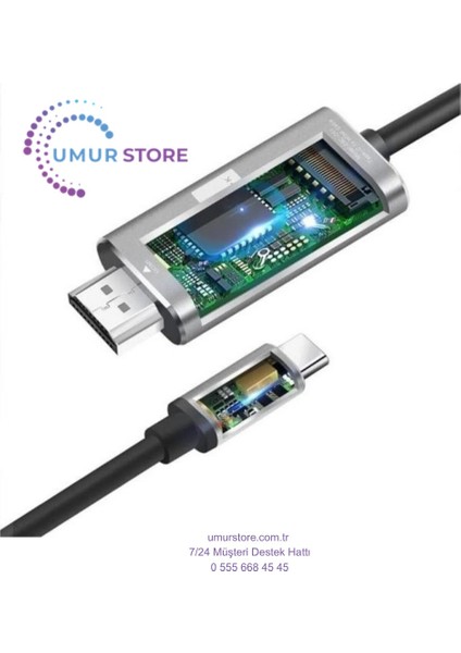 1.8 Metre Type-C To HDMI 4K 60Hz Ses ve Görüntü Kablosu, Telefon, Tablet, Pc HDMI Kablosu fırsatları
