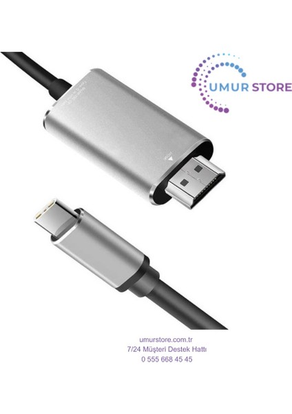 1.8 Metre Type-C To HDMI 4K 60Hz Ses ve Görüntü Kablosu, Telefon, Tablet, Pc HDMI Kablosu indirimleri