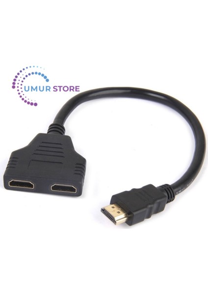 1 To 2 Port Çoklayıcı HDMI Kablo Splitter