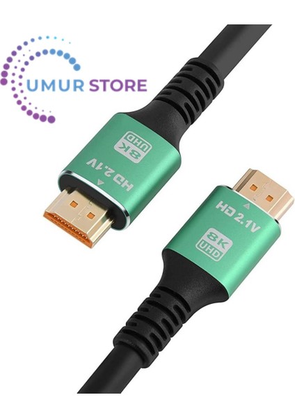 5mt 8k 60HZ HDMI 2.1 - Ethernet 48 Gbps Metal Başlık HDMI Kablo