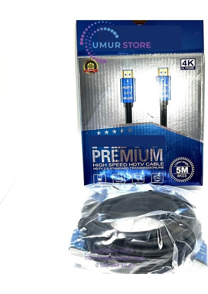 5 Metre HDMI Kablo 2.0V 4K Ultra Hd 4k*2k High Performance 19+1 Ethernet 5m HDMI Cable