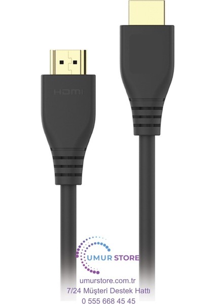 8K@60Hz HDMI 2.1 Ethernet 48GBPS. Veri Aktarım - Earc - 3D Ready Destekli Altın Kaplama 5 Metre HDMI Kablo