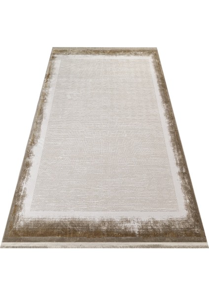 Ratlam Çerçeveli Krem Akrilik Dikdörtgen Modern Desenli Akrilik Hav Vermeyen Leke Tutmayan Kolay Temizlenen Yumuşak Makine Salon Yolluk Mutfak Halı fırsatları