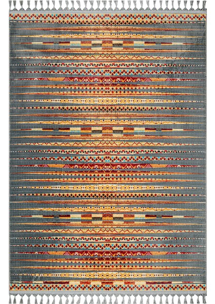 Pragna Turuncu Modern Etnik Desenli Kadife Makinada Yıkanabilir Hav Toz Vermez Leke Tutmayan Kaymaz Taban Dijital Makine Baskı Salon Yolluk Mutfak Halı