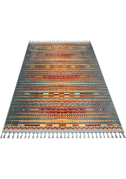 Pragna Turuncu Modern Etnik Desenli Kadife Makinada Yıkanabilir Hav Toz Vermez Leke Tutmayan Kaymaz Taban Dijital Makine Baskı Salon Yolluk Mutfak Halı fiyatları