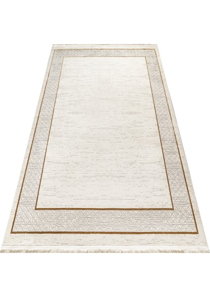 Shaymaa Çerçeveli Krem Polyester Dikdörtgen Modern Desenli Akrilik Hav Vermeyen Leke Tutmayan Kolay Temizlenen Yumuşak Makine Salon Yolluk Mutfak Halı fırsatları