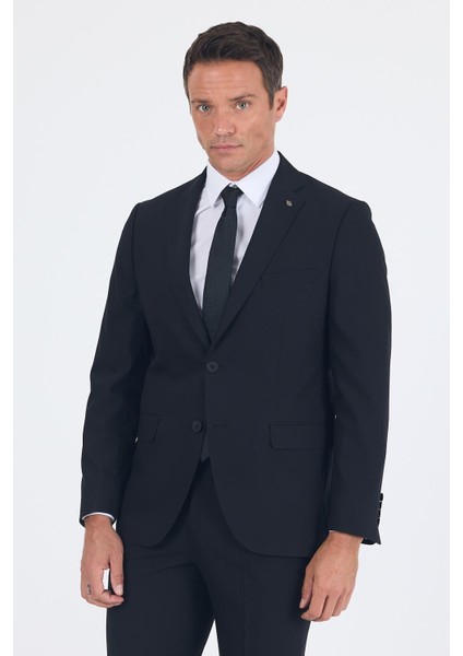 Siyah Düz Gabardin Mono Yaka 2 Düğme 6 Drop Comfort Fit Basic Takım Elbise 1001250010_001 fiyatları