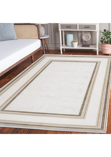 Kahverengi Çerçeveli Etnik Modern Desenli Pamuk Makinada Yıkanabilir Hav Toz Vermez Leke Tutmayan Kaymaz Taban Dijital Makine Baskı Salon Yolluk Mutfak Halı fiyatları