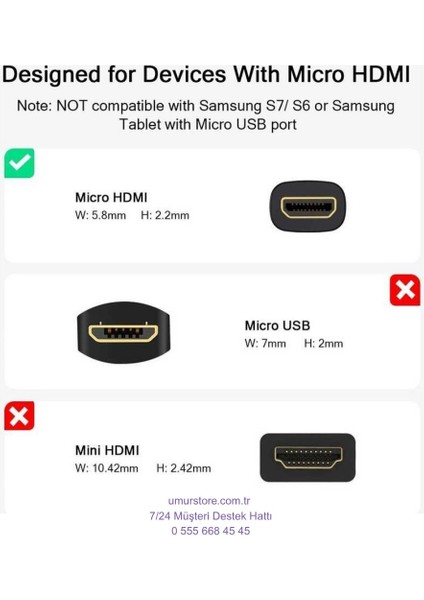 Micro HDMI Kablo modelleri