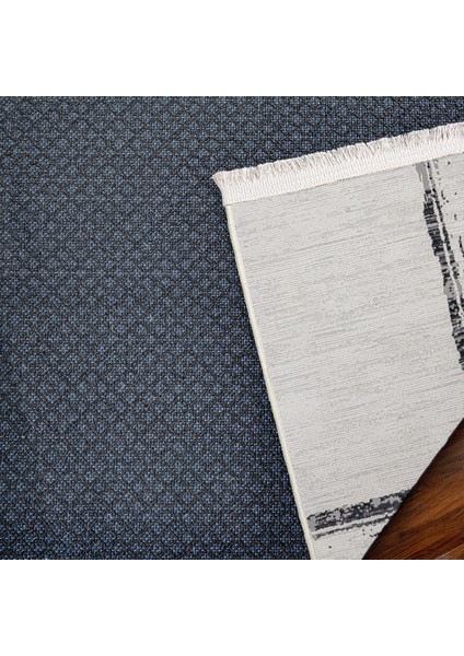 Antrasit Çerçeveli Etnik Modern Desenli Pamuk Makinada Yıkanabilir Hav Toz Vermez Leke Tutmayan Kaymaz Taban Dijital Makine Baskı Salon Yolluk Mutfak Halı indirimleri