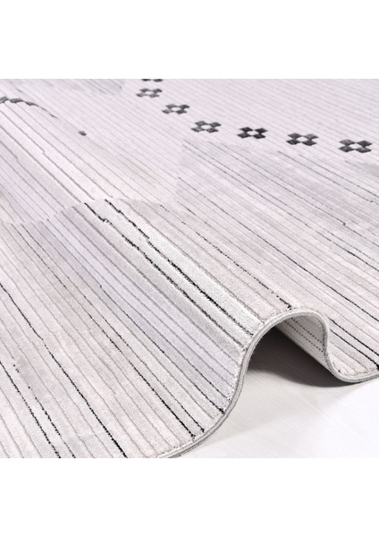 Mckenzie Geometrik Gri Pamuk Dikdörtgen Modern Desenli Akrilik Hav Vermeyen Leke Tutmayan Kolay Temizlenen Yumuşak Makine Salon Yolluk Mutfak Halı indirimleri