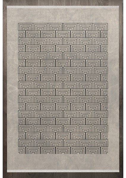 Geometrik Bej Pamuk Daire Modern Desenli Pamuk Makinada Yıkanabilir Hav Toz Vermez Leke Tutmayan Kaymaz Taban Dijital Makine Baskı Salon Yolluk Mutfak Halı