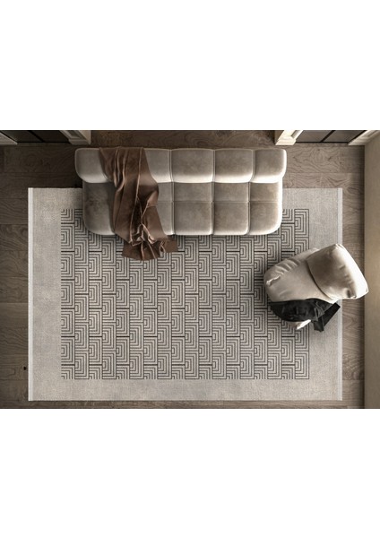 Geometrik Bej Pamuk Daire Modern Desenli Pamuk Makinada Yıkanabilir Hav Toz Vermez Leke Tutmayan Kaymaz Taban Dijital Makine Baskı Salon Yolluk Mutfak Halı fiyatları