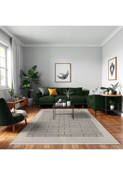 Geometrik Bej Pamuk Daire Modern Desenli Pamuk Makinada Yıkanabilir Hav Toz Vermez Leke Tutmayan Kaymaz Taban Dijital Makine Baskı Salon Yolluk Mutfak Halı modelleri