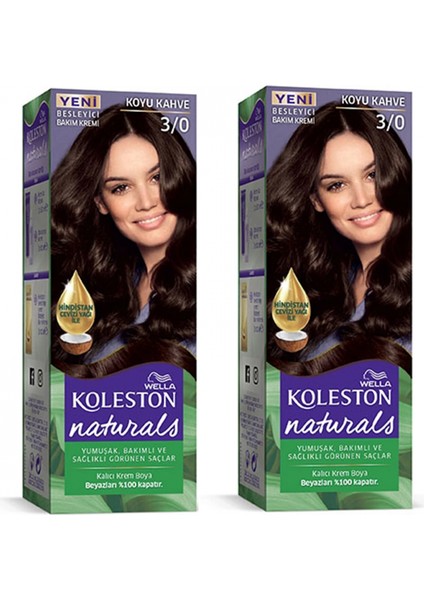 Naturals Saç Boyası Koyu Kahve 3/0 2x Paket