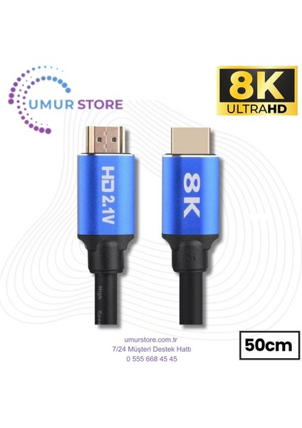 8k Ultra Hd 2.1V 48GBPS Altın Kaplama UHD HDMI Kablo