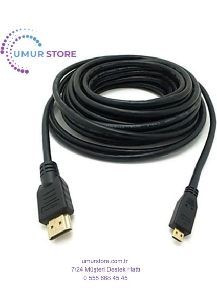 10 Metre Mikro HDMI Kablo Micro HDMI To HDMI Kablo 10M