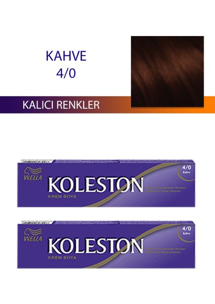 2 Adet Single Tüp Boya Saç Boyası Kahve 4/0