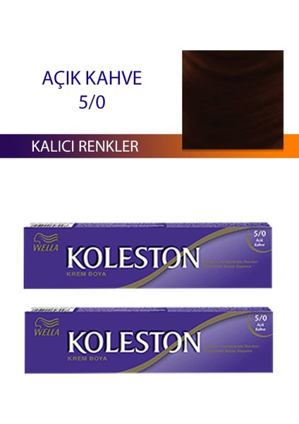 2 Adet Single Tüp Boya Saç Boyası Açık Kahve 5/0