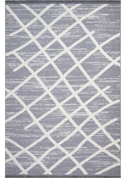 Keythorne Gri Geometrik Etnik Modern Desenli Poliproplen Hav Vermeyen Leke Tutmayan Kolay Temizlenen Yumuşak Makine Salon Yolluk Mutfak Halı