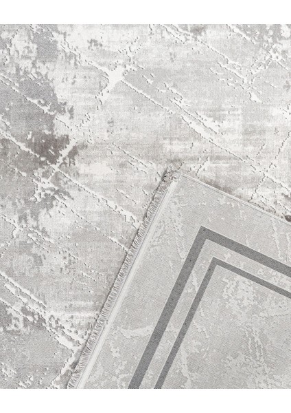 Chhindwara Çerçeveli Gri Akrilik Dikdörtgen Modern Desenli Akrilik Hav Vermeyen Leke Tutmayan Kolay Temizlenen Yumuşak Makine Salon Yolluk Mutfak Halı modelleri