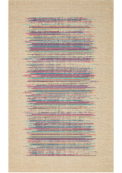 Feldkirchen Bei Graz Bej Çizgili Etnik Modern Desenli Akrilik Hav Vermeyen Leke Tutmayan Kolay Temizlenen Yumuşak Makine Salon Yolluk Mutfak Halı