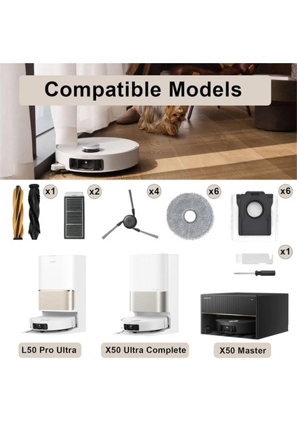 Dreame X50 Ultra Complete/ L50 Pro Ultra/ X50 Master Robot Süpürge Aksesuarları, Yedek Parça Seti (Yurt Dışından) fiyatları