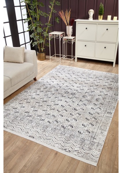 Srinagar Bej Modern Etnik Desenli Makinada Yıkanabilir Hav Toz Vermez Leke Tutmayan Kaymaz Taban Dijital Makine Baskı Salon Yolluk Mutfak Halı modelleri