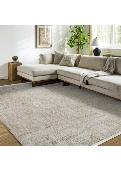 Bej Modern Etnik Desenli Pamuk Makinada Yıkanabilir Hav Toz Vermez Leke Tutmayan Kaymaz Taban Dijital Makine Baskı Salon Yolluk Mutfak Halı modelleri