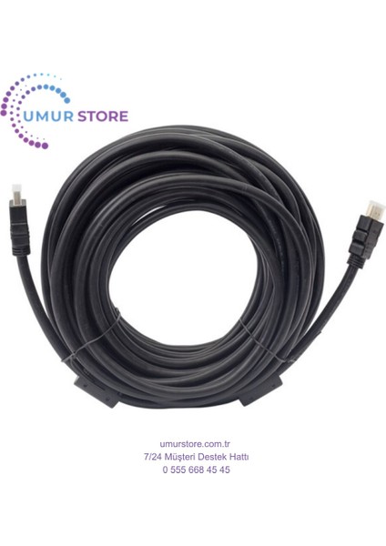 HDMI Kablo 15 Metre Düz Siyah Poşetli (1.4 V - 3d)