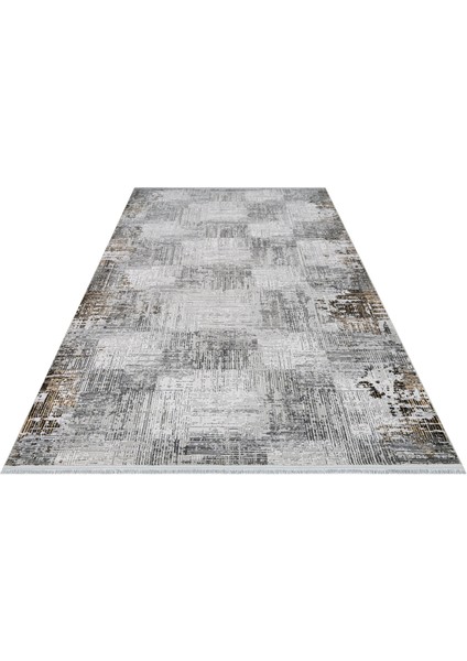 Leilani Çizgili Gri Pamuk Dikdörtgen Modern Desenli Akrilik Hav Vermeyen Leke Tutmayan Kolay Temizlenen Yumuşak Makine Salon Yolluk Mutfak Halı fiyatları