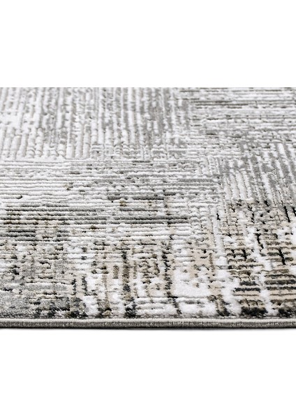 Leilani Çizgili Gri Pamuk Dikdörtgen Modern Desenli Akrilik Hav Vermeyen Leke Tutmayan Kolay Temizlenen Yumuşak Makine Salon Yolluk Mutfak Halı modelleri