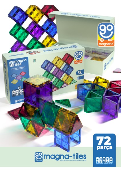 Go Magna-Tiles 72 Parça Manyetik Yapı Blokları Original - Mıknatıslı Eğitici Oyuncak indirimleri