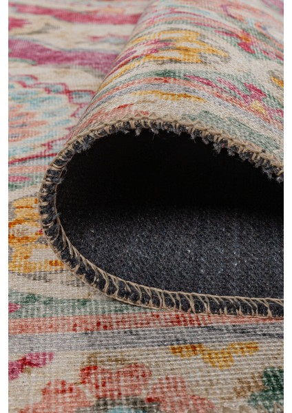 Jurassic Klasik Pembe Polyester Kare Modern Desenli Pamuk Makinada Yıkanabilir Hav Toz Vermez Leke Tutmayan Kaymaz Taban Dijital Makine Baskı Salon Yolluk Mutfak Halı indirimleri