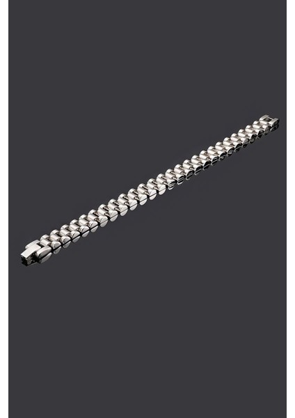 Gri Çelik 8 mm Çelik Parlak ve Mat Erkek Bileklik EU36 fiyatları