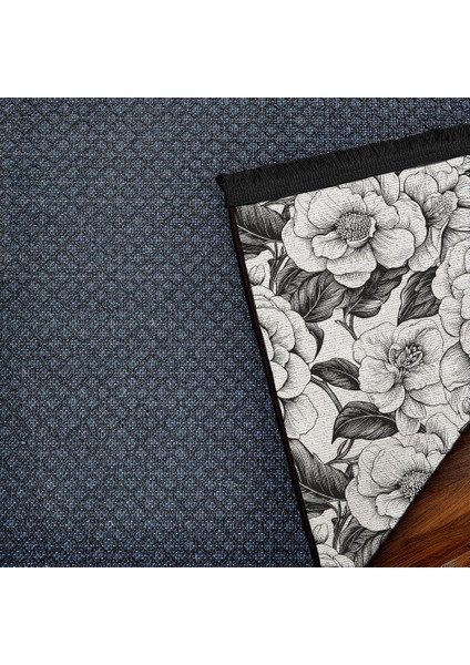 Çiçekli Beyaz Pamuk Dikdörtgen Modern Desenli Pamuk Makinada Yıkanabilir Hav Toz Vermez Leke Tutmayan Kaymaz Taban Dijital Makine Baskı Salon Yolluk Mutfak Halı indirimleri