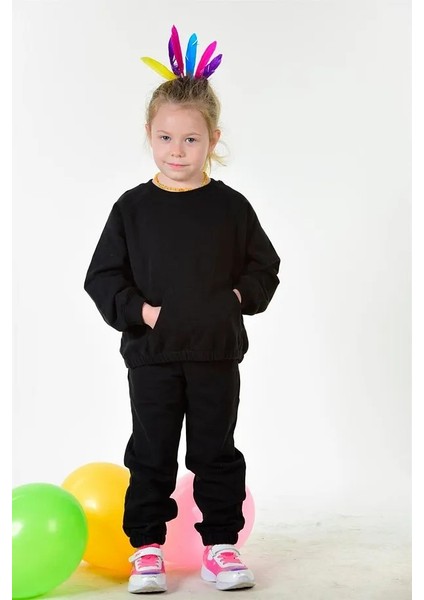 Çocuk Cep Detaylı Organik Pamuk Oversize Kesim Alt Üst Takım (2-3 YAŞ 7-8 YAŞ)