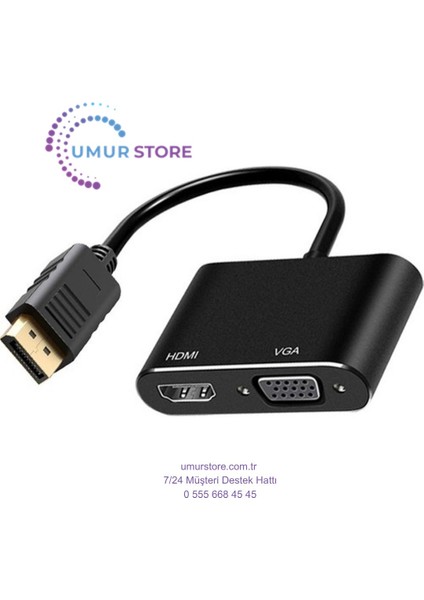 3in1 Dp To HDMI + VGA Adaptör 4K 30hz Görüntü Adaptörü - FC503