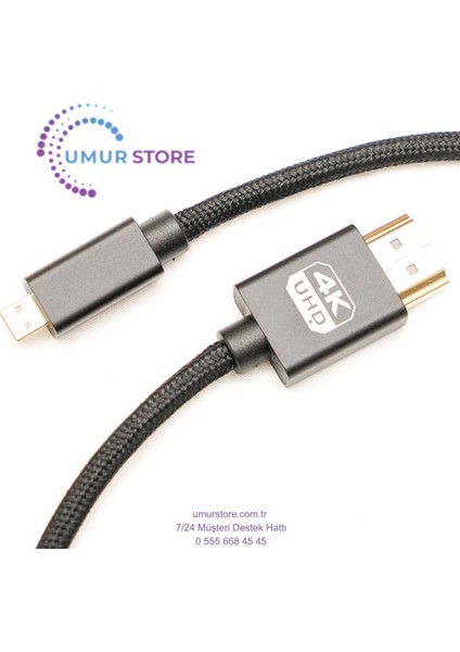 Micro HDMI To HDMI Kablo 4K 60Hz 3m