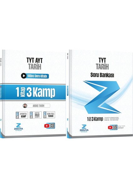 Soner Ardıç Tarih Tyt-Ayt Tarih 1 Kitap 3 Kamp Video Ders Kitabı ve Tyt Tarih Soru Bankası Seti