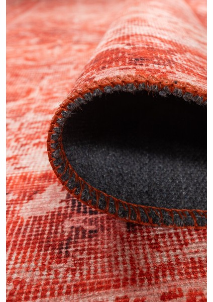 Clifton Modern Kırmızı Polyester Dikdörtgen Modern Desenli Pamuk Makinada Yıkanabilir Hav Toz Vermez Leke Tutmayan Kaymaz Taban Dijital Makine Baskı Salon Yolluk Mutfak Halı indirimleri