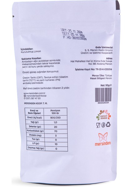 Limon Kurusu Dilimli 50 gr fiyatları