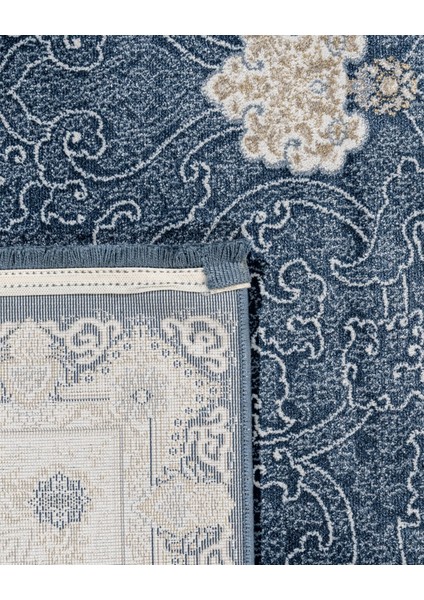 Rewa Klasik Lacivert Polyester Dikdörtgen Modern Desenli Akrilik Hav Vermeyen Leke Tutmayan Kolay Temizlenen Yumuşak Makine Salon Yolluk Mutfak Halı modelleri