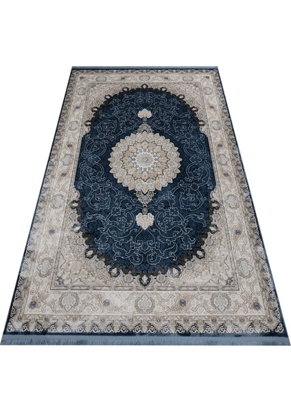 Rewa Klasik Lacivert Polyester Dikdörtgen Modern Desenli Akrilik Hav Vermeyen Leke Tutmayan Kolay Temizlenen Yumuşak Makine Salon Yolluk Mutfak Halı fırsatları