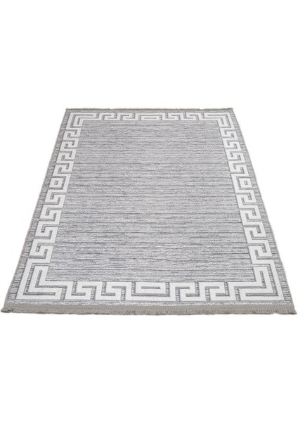 Hoogeveen Geometrik Gri Polyester Dikdörtgen Modern Desenli Pamuk Makinada Yıkanabilir Hav Toz Vermez Leke Tutmayan Kaymaz Taban Dijital Makine Baskı Salon Yolluk Mutfak Halı fiyatları