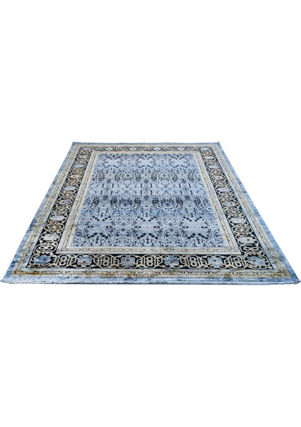 Klasik Lacivert Viskon Dikdörtgen Modern Desenli Akrilik Hav Vermeyen Leke Tutmayan Kolay Temizlenen Yumuşak Makine Salon Yolluk Mutfak Halı fiyatları