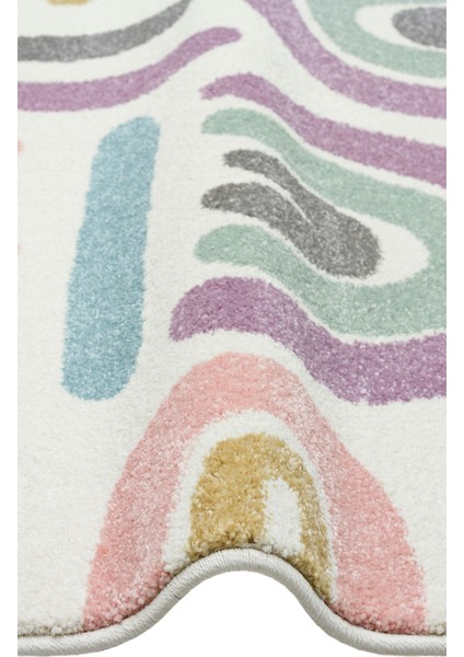 Mittelberg Pembe Figürlü Etnik Modern Desenli Poliproplen Hav Vermeyen Leke Tutmayan Kolay Temizlenen Yumuşak Makine Salon Yolluk Mutfak Halı modelleri