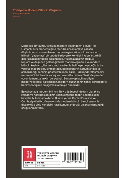 Türkiye’de Modern Bilincin Oluşumu - Yakup Kahraman fiyatları